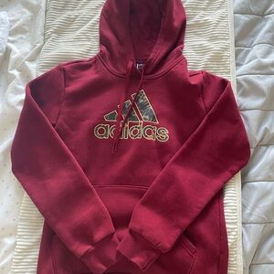 Adidas Burgundy Hoodie with Logo